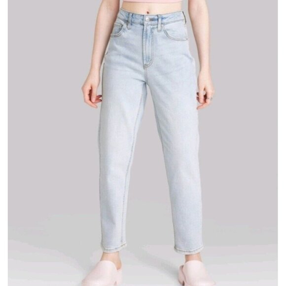 Super High Rise Curvy Tapered Ankle Jeans SIZE 4 Ultra Light Wash READ Wild Fabl - Picture 1 of 16